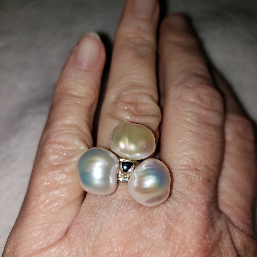 SS pearl ring brand new